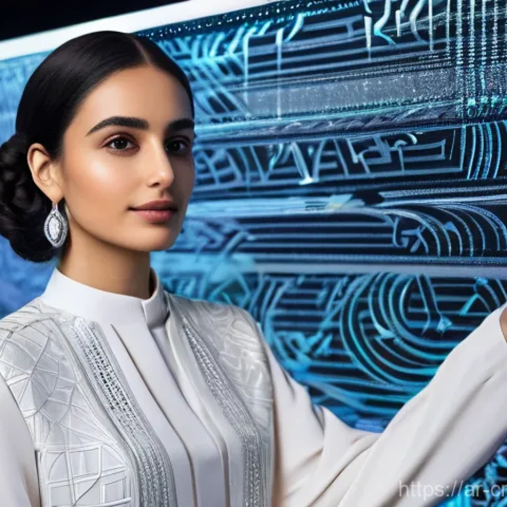 AI 저작물의 저작권 관련 법적 이슈 - **Prompt 1: Human-AI Creative Harmony**
    A young Arab female artist, in her late twenties, with a...