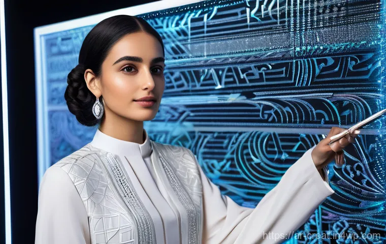 AI 저작물의 저작권 관련 법적 이슈 - **Prompt 1: Human-AI Creative Harmony**
A young Arab female artist, in her late twenties, with a...